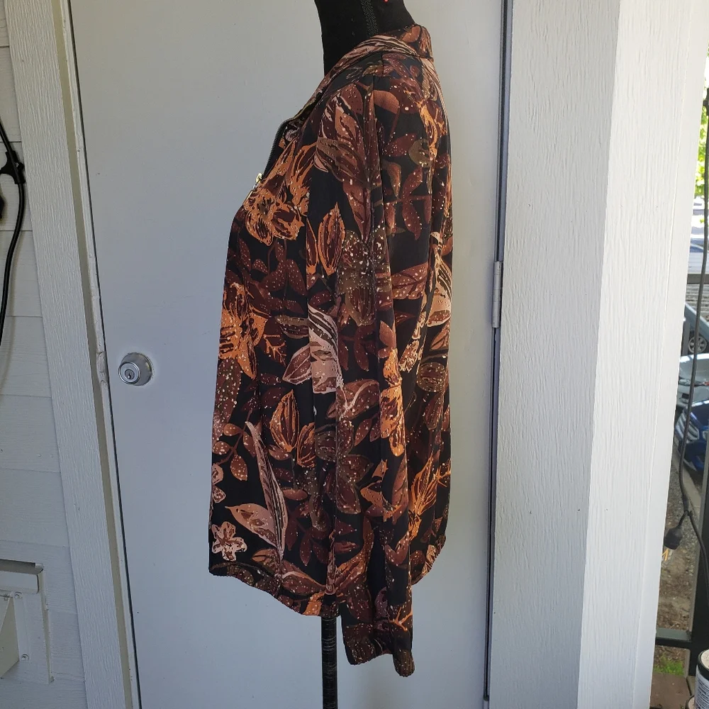 Vintage Blair Floral Brown Cottagecore Zip Up Jacket